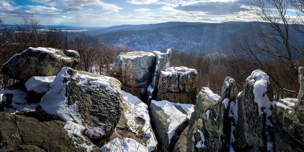 Pano of Chimney Rock in winter